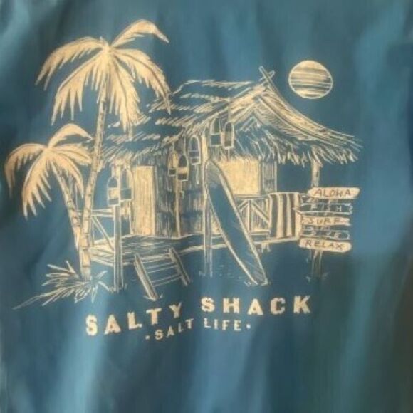 Salt Life Tshirt Mens Size Small Short Sleeve 'Live Salty Salty Shack Salt Life' - Picture 3 of 6